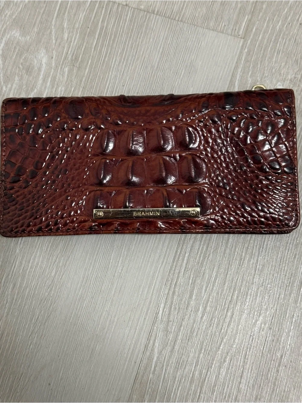 Brahmin Ady Croc-Embossed Leather Wallet